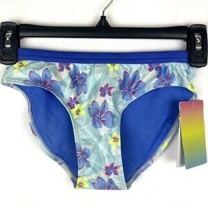 Hurley Girl’s Blue Floral Hipster Bikini Bottom Size M